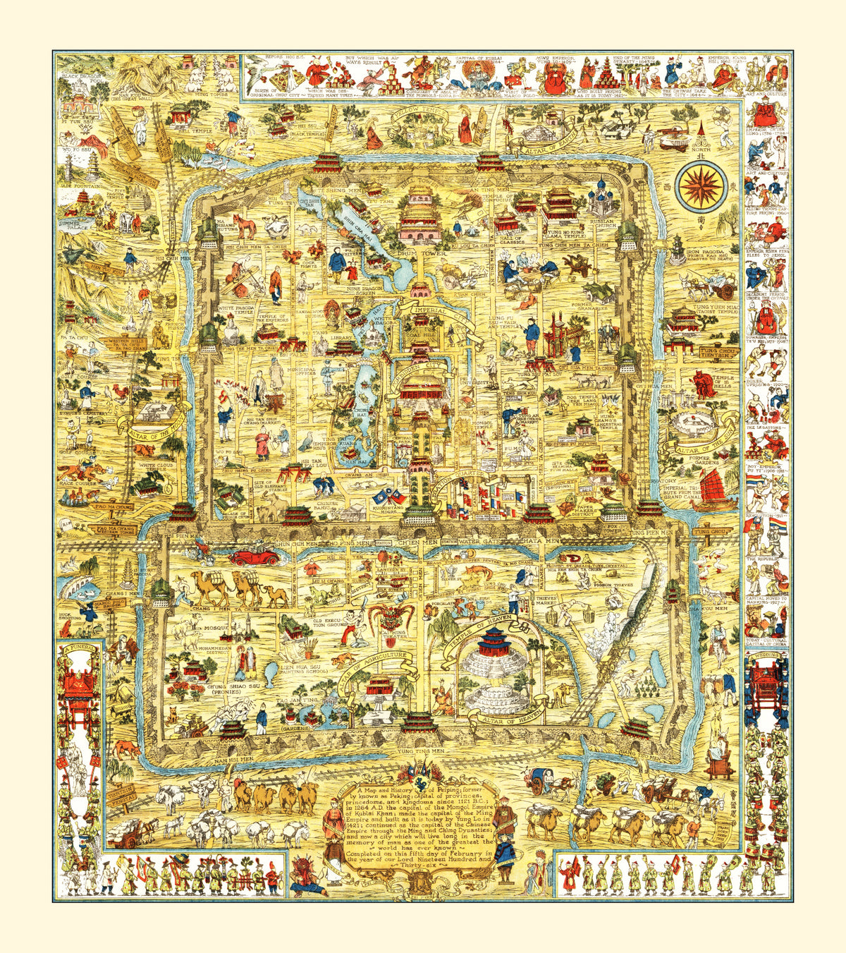 Preview of Vintage Map of Beijing, China 1936