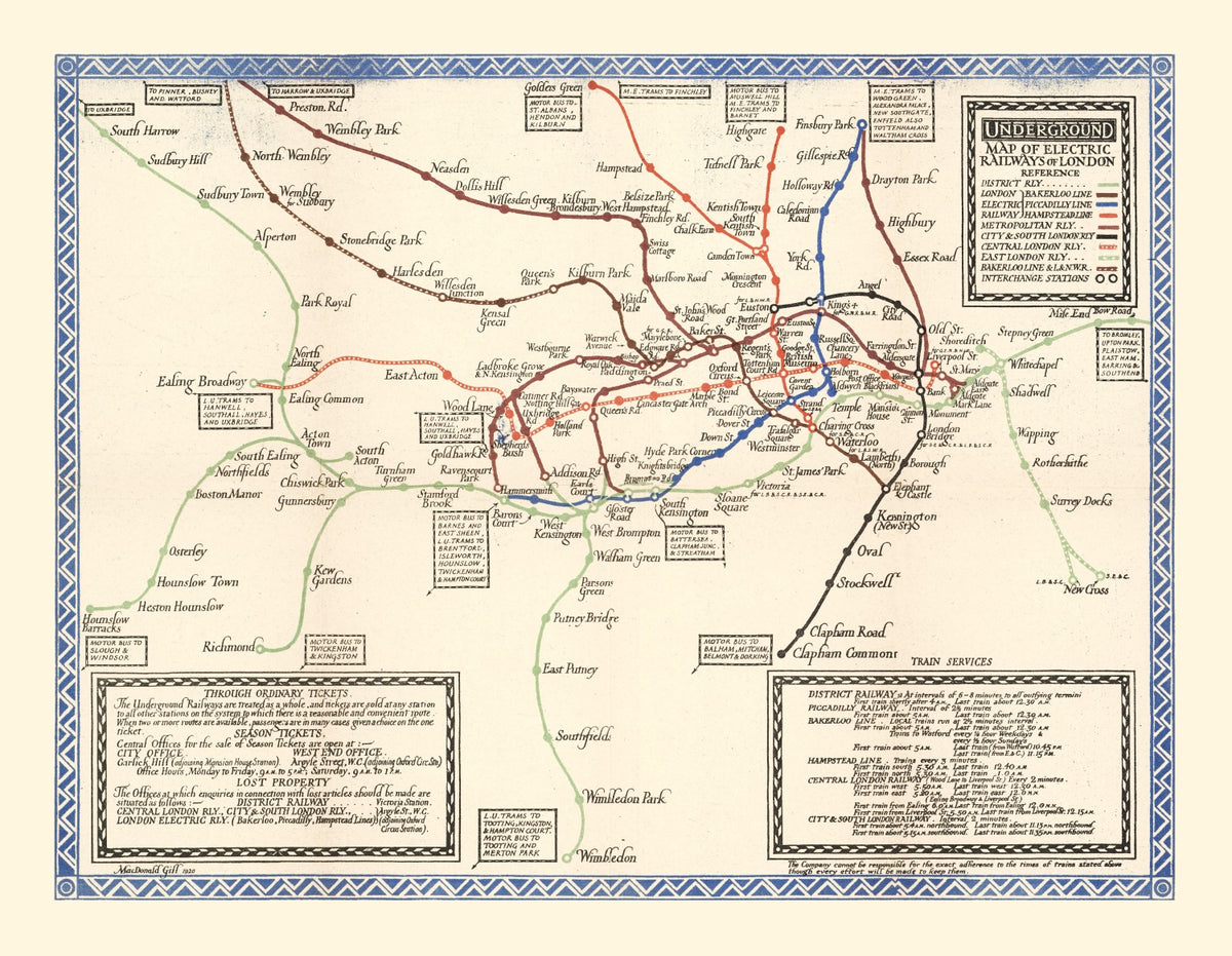Preview of Vintage Subway Map of London 1921