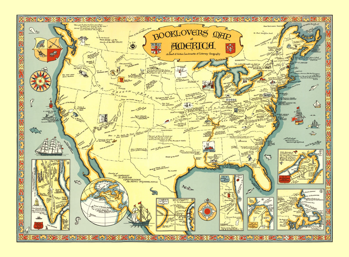 Preview of Vintage Book Lovers Map of America 1926