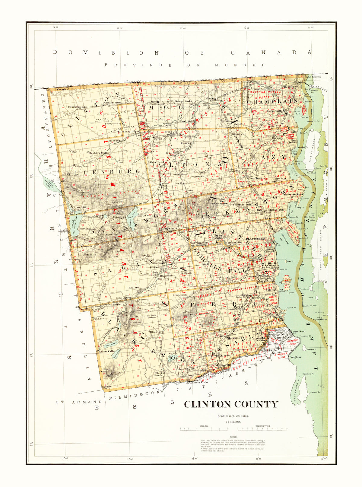 Preview of Vintage Map of Clinton County, New York 1895