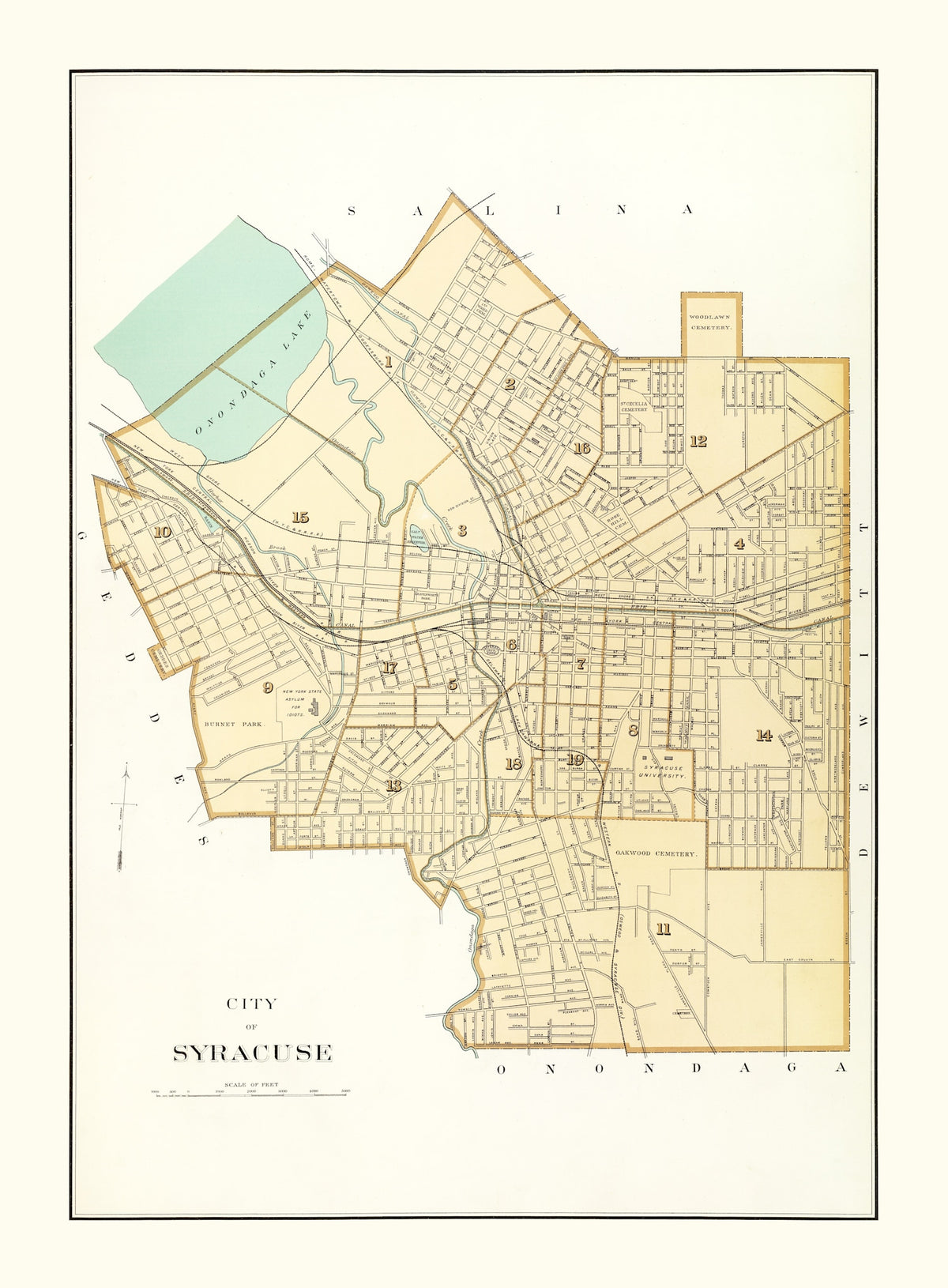 Preview of Vintage Map of Syracuse, New York 1895