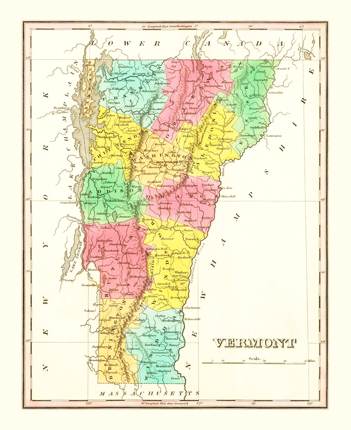 Preview of Vintage Map of Vermont 1831