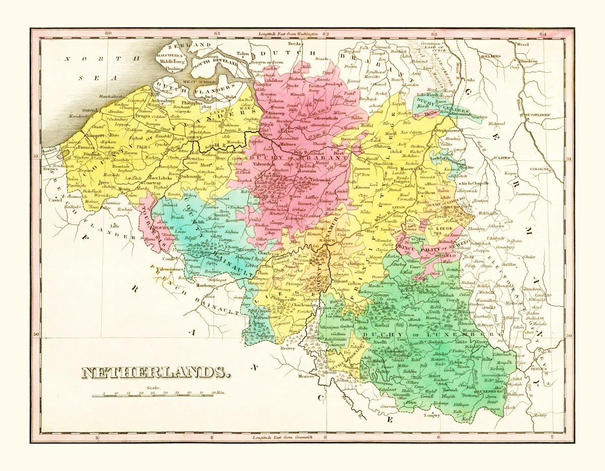 Preview of Vintage Map of Netherlands 1831