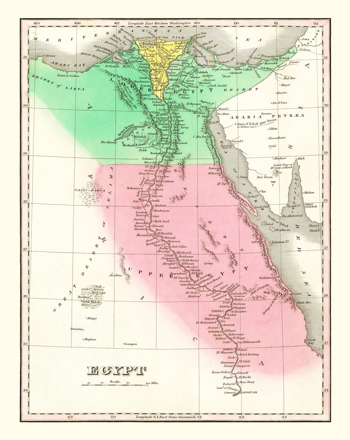 Preview of Vintage Map of Egypt 1831