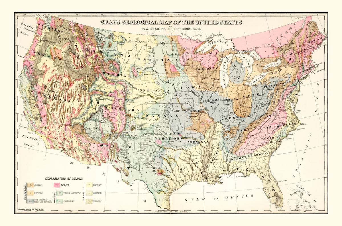 Preview of Geological Map of the United States 1882