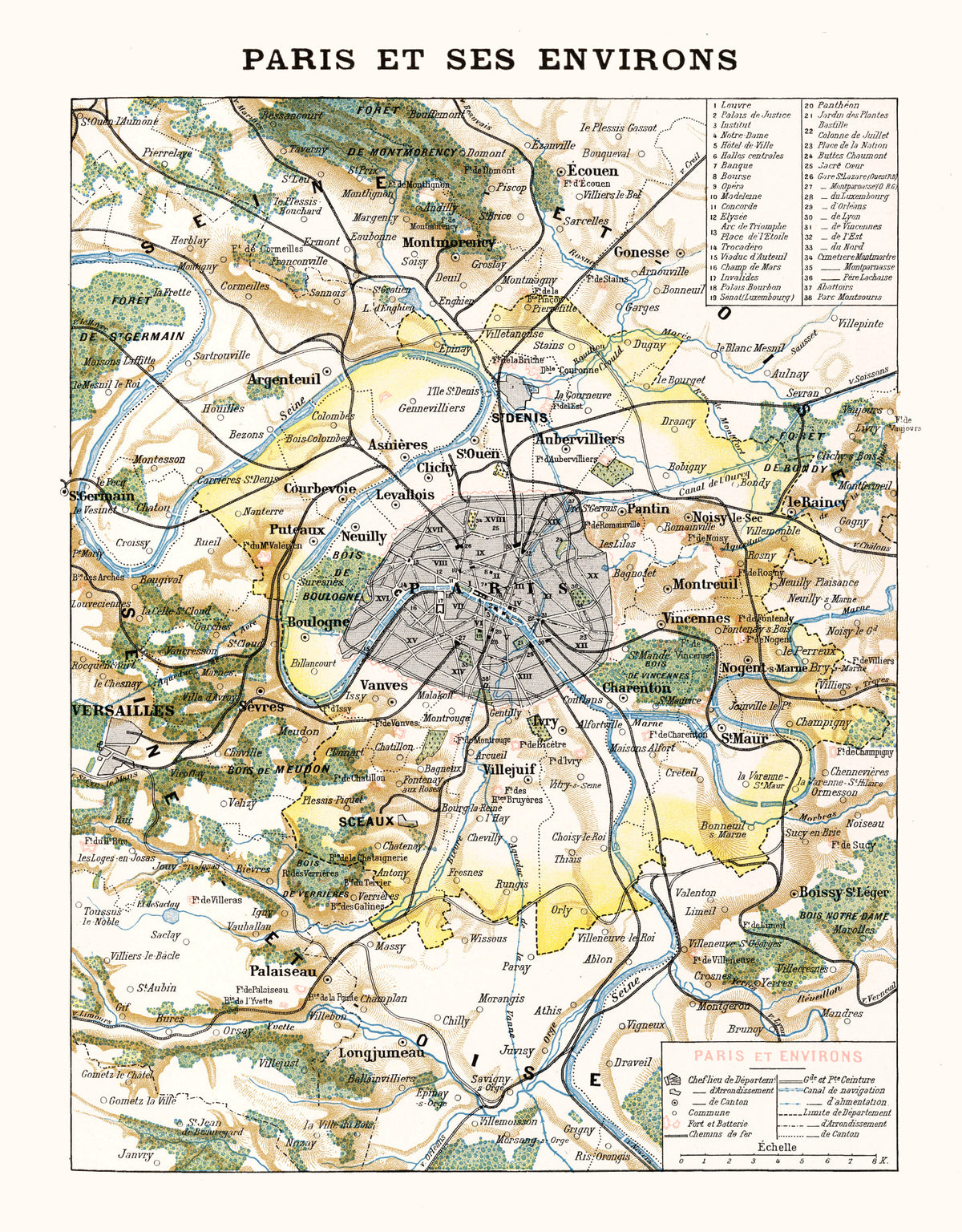 Preview of Vintage Map of Paris, France 1900