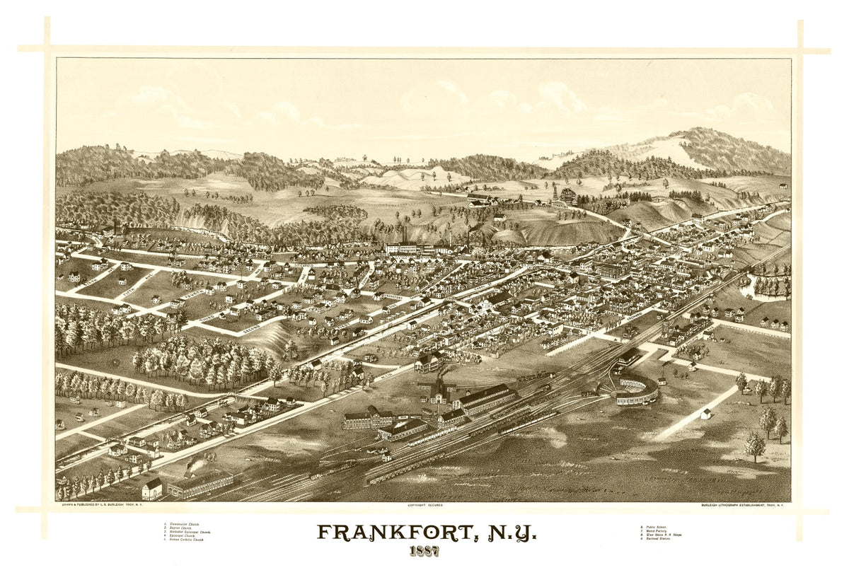 Preview of Vintage Map of Frankfort, New York 1887