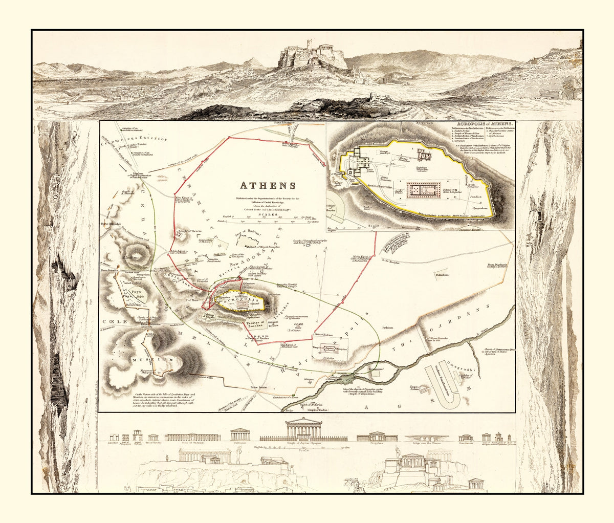 Preview of Vintage Map of Athens, Greece 1832