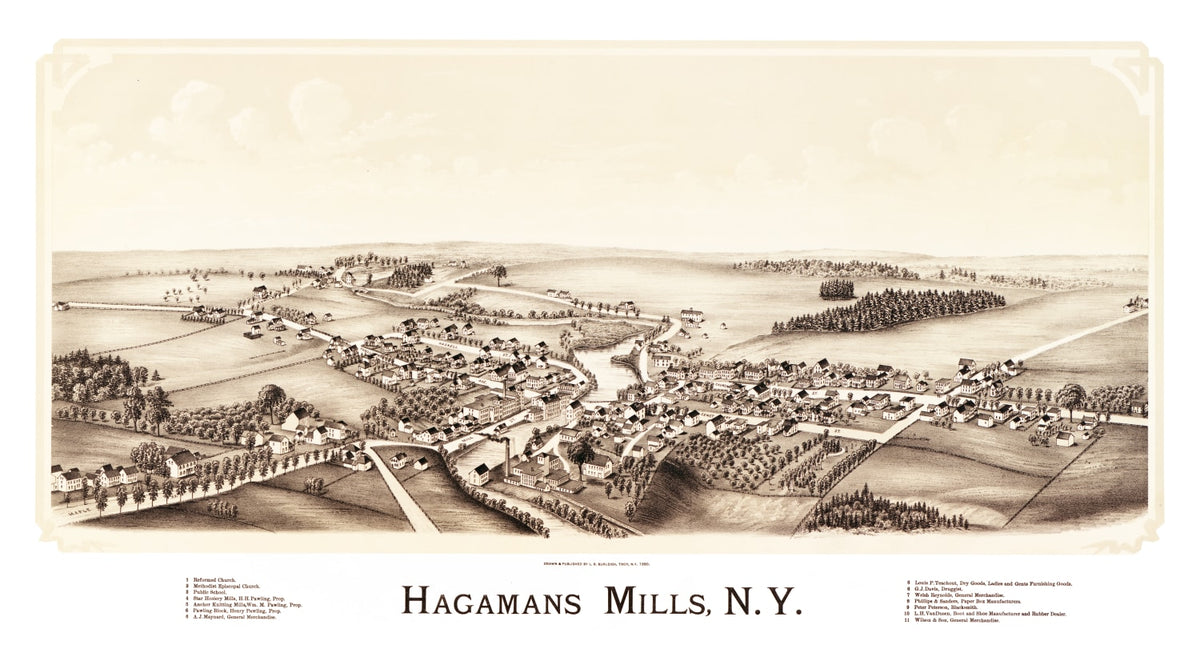 Preview of Vintage Map of Hagamans Mills, New York 1890