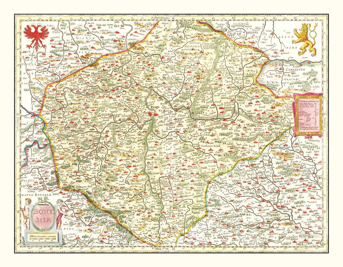Preview of Vintage Map of Bohemia (Czech Republic) 1665