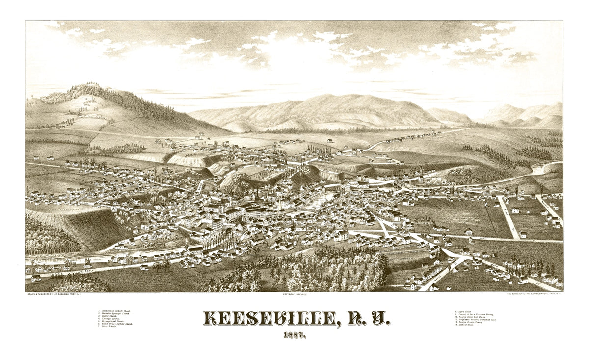 Preview of Vintage Map of Keeseville, New York 1887
