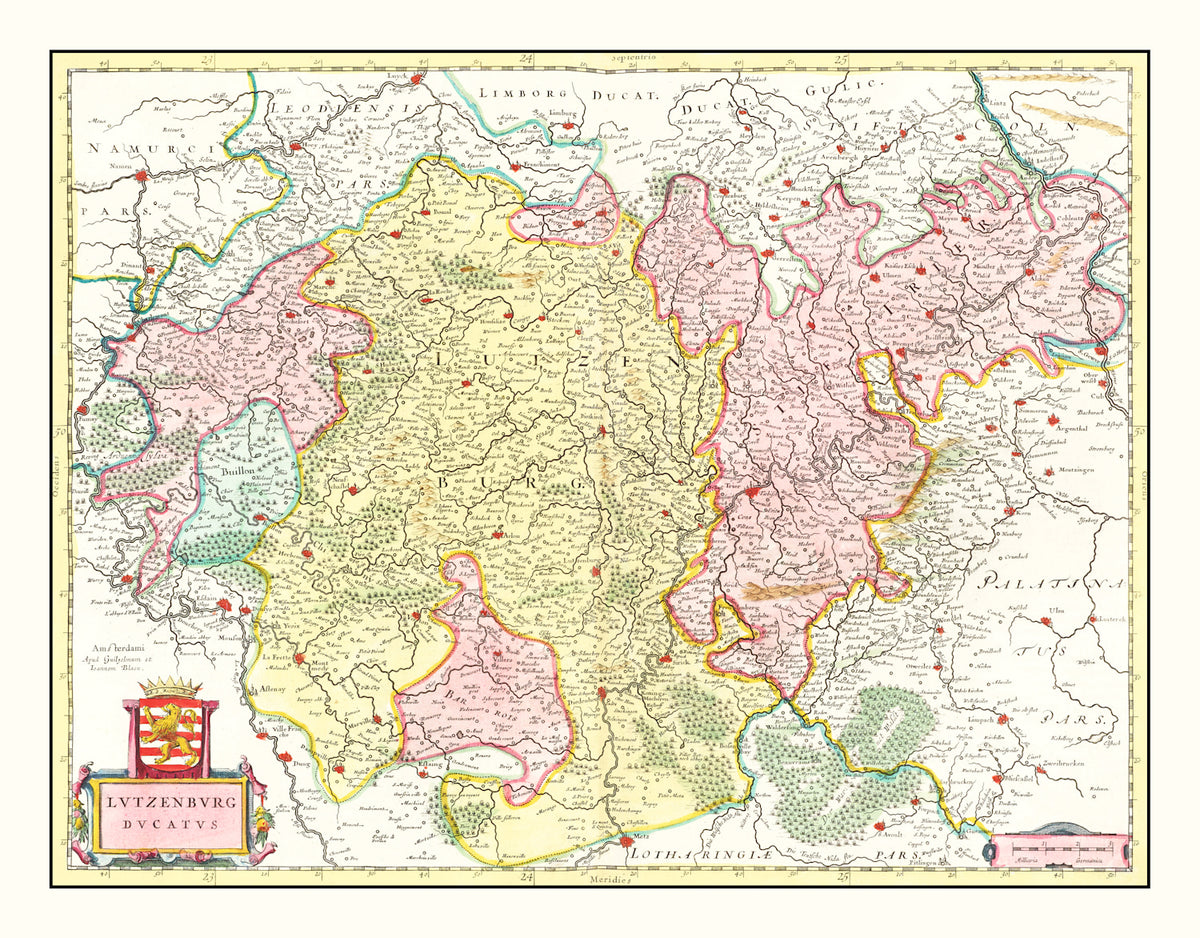 Preview of Vintage Map of Luxembourg, Belgium 1665