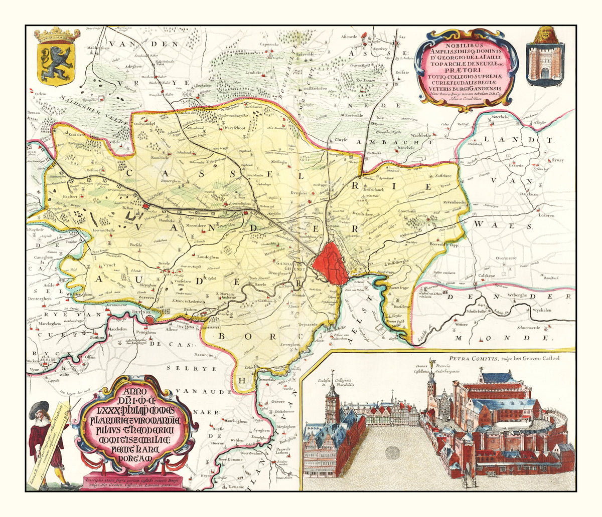 Preview of Vintage Map of Ghent, Belgium 1665
