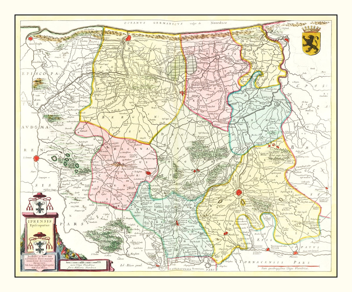 Preview of Vintage Map of Ypres, Belgium 1665