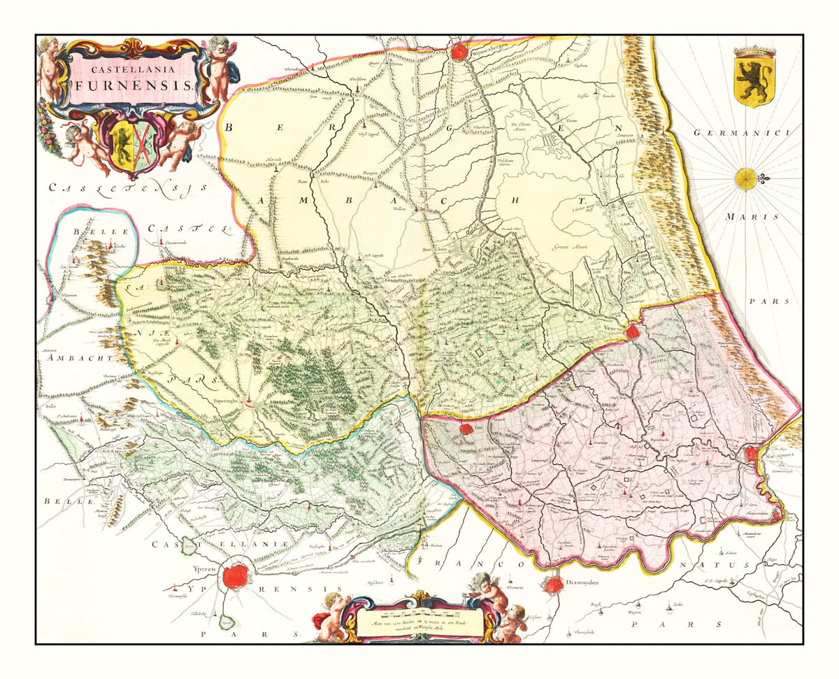 Preview of Vintage Map of Veurne, Belgium 1665