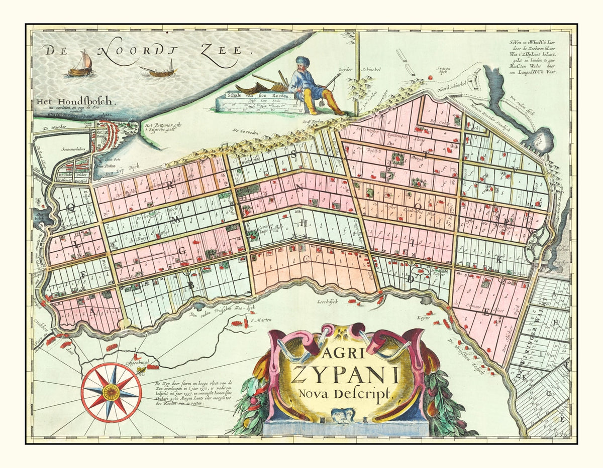 Preview of Vintage Map of Zijpe, Holland 1665
