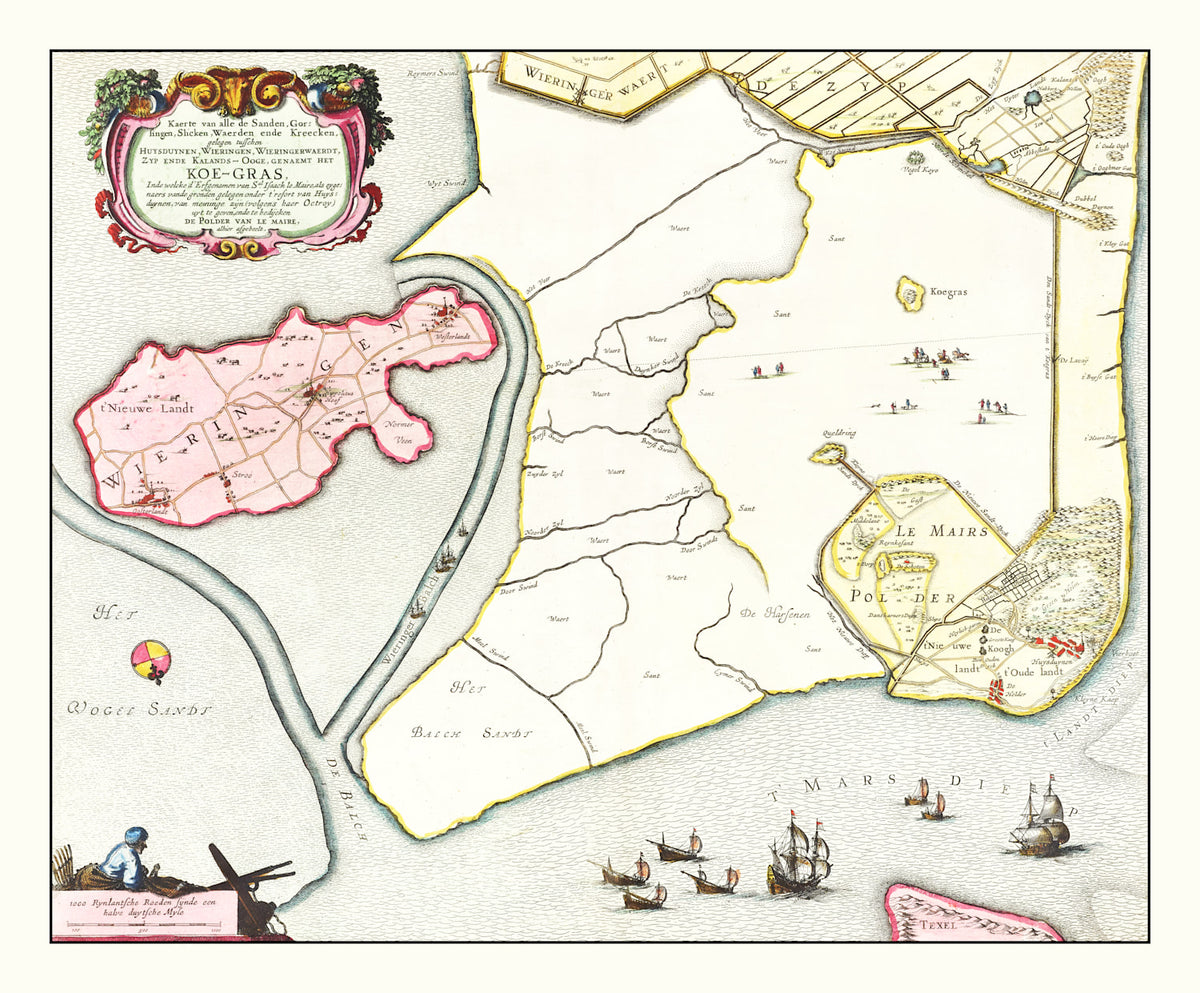 Preview of Vintage Map of Koegras, Holland 1665