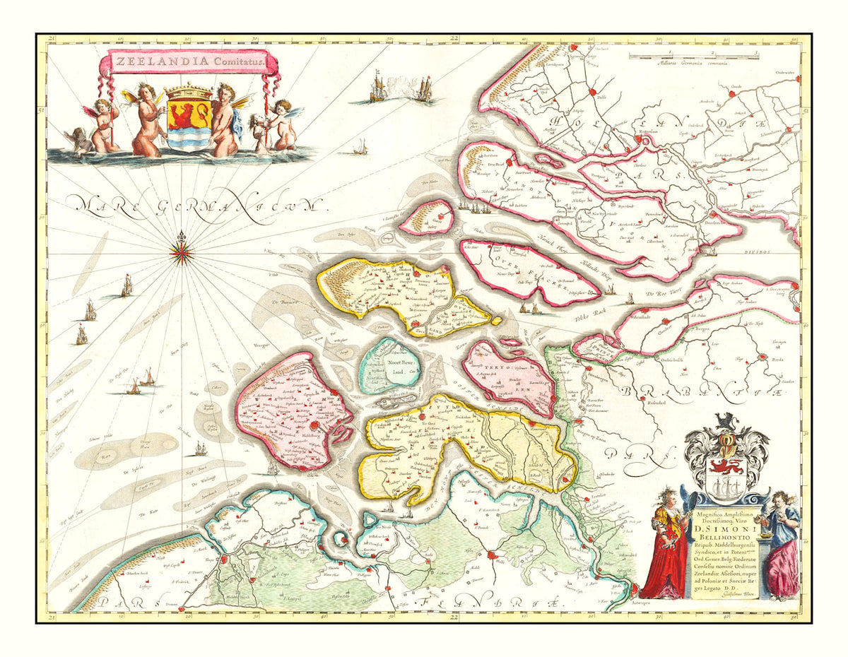 Preview of Vintage Map of Zeeland, Holland 1665