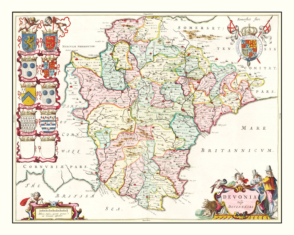 Preview of Vintage Map of Devon 1665