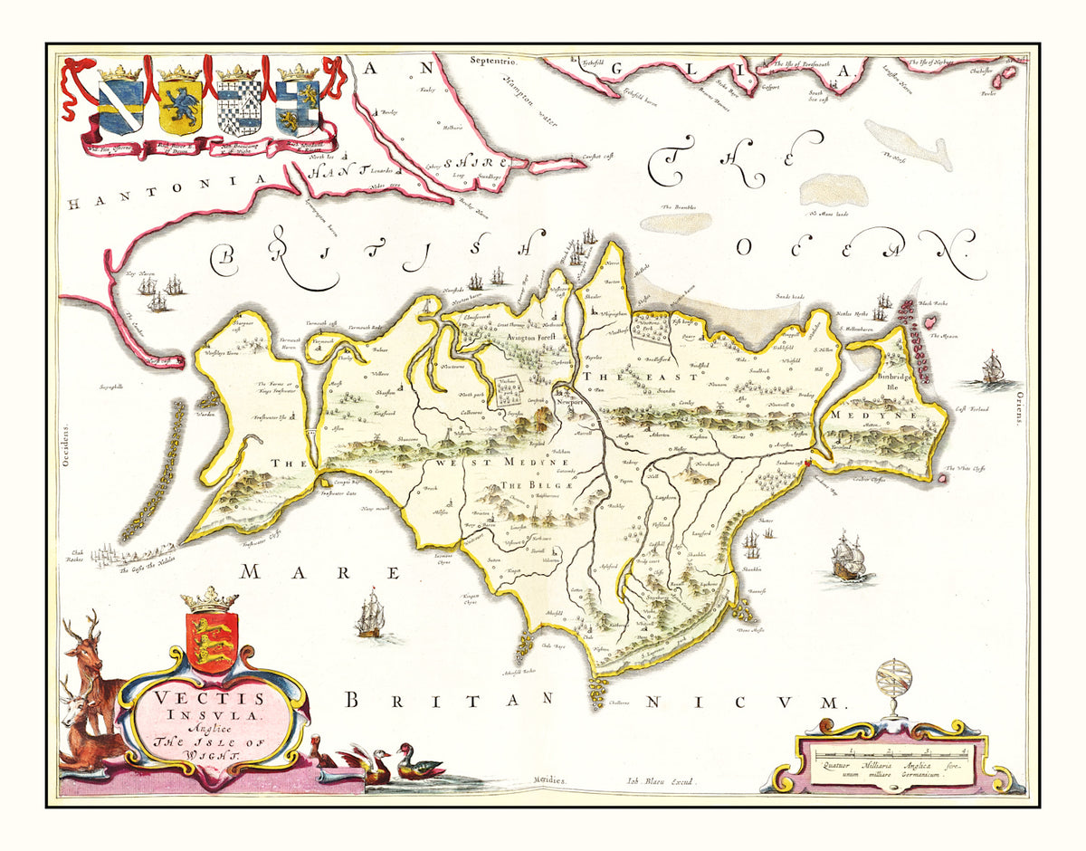 Preview of Vintage Map of the Isle of Wight 1665