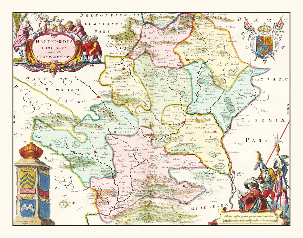 Preview of Vintage Map of Hertfordshire 1665