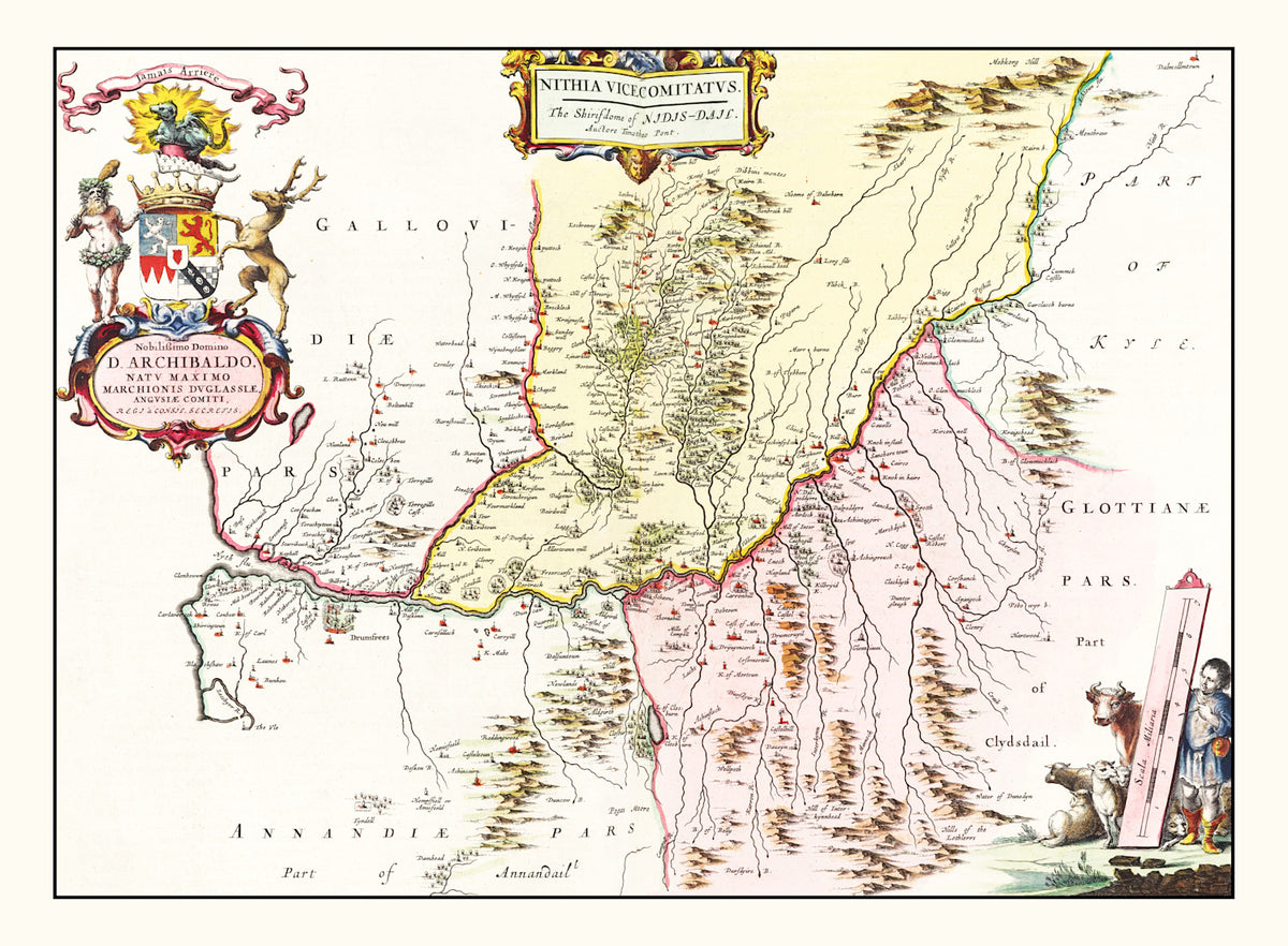 Preview of Vintage Map of Southern Scotland 1665