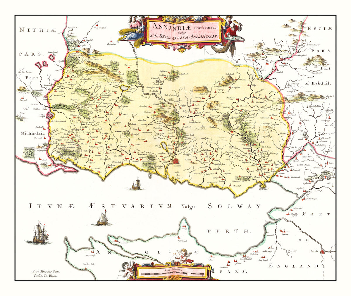 Preview of Vintage Map of Annandale, Scotland 1665