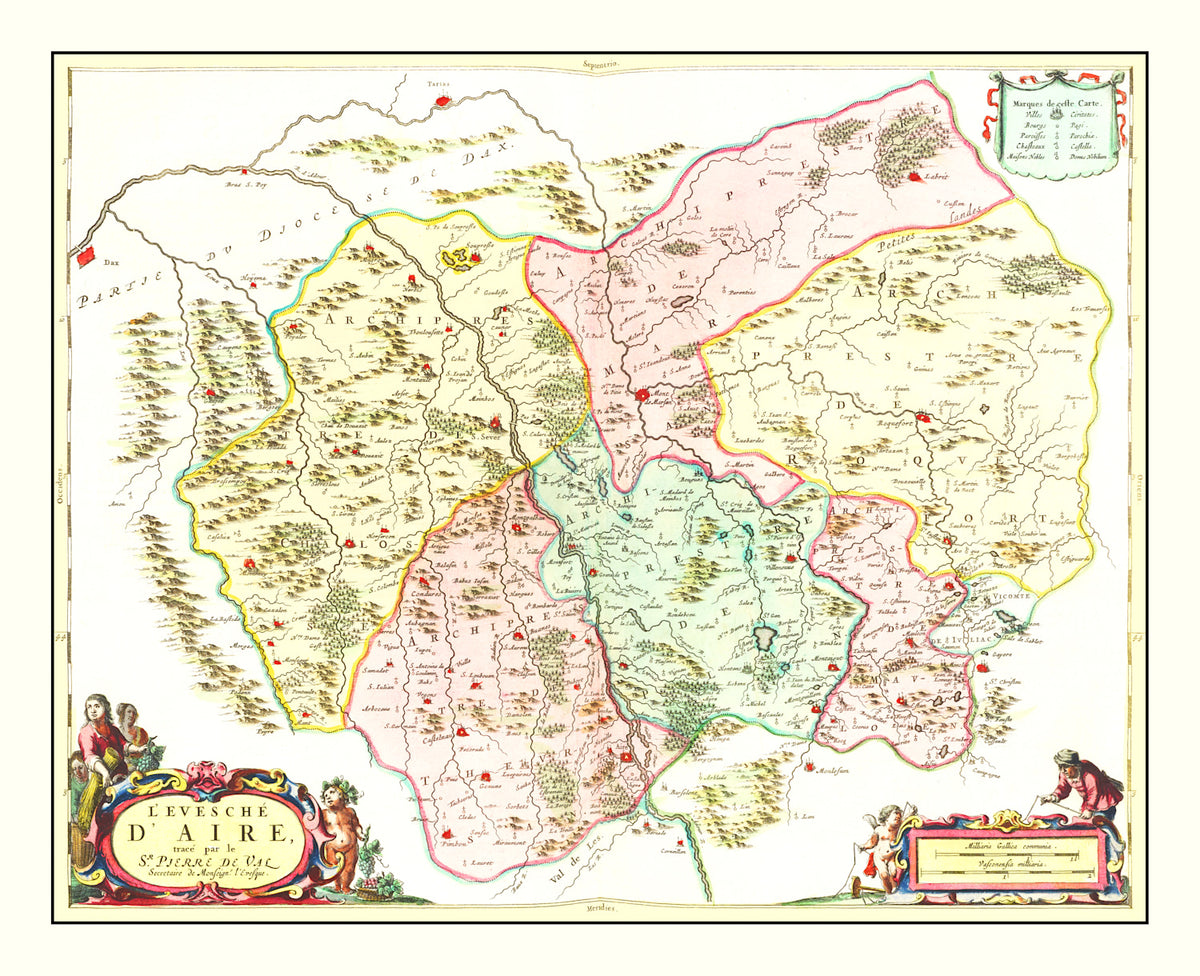 Preview of Vintage Map of Mont-de-Marsan, France 1665
