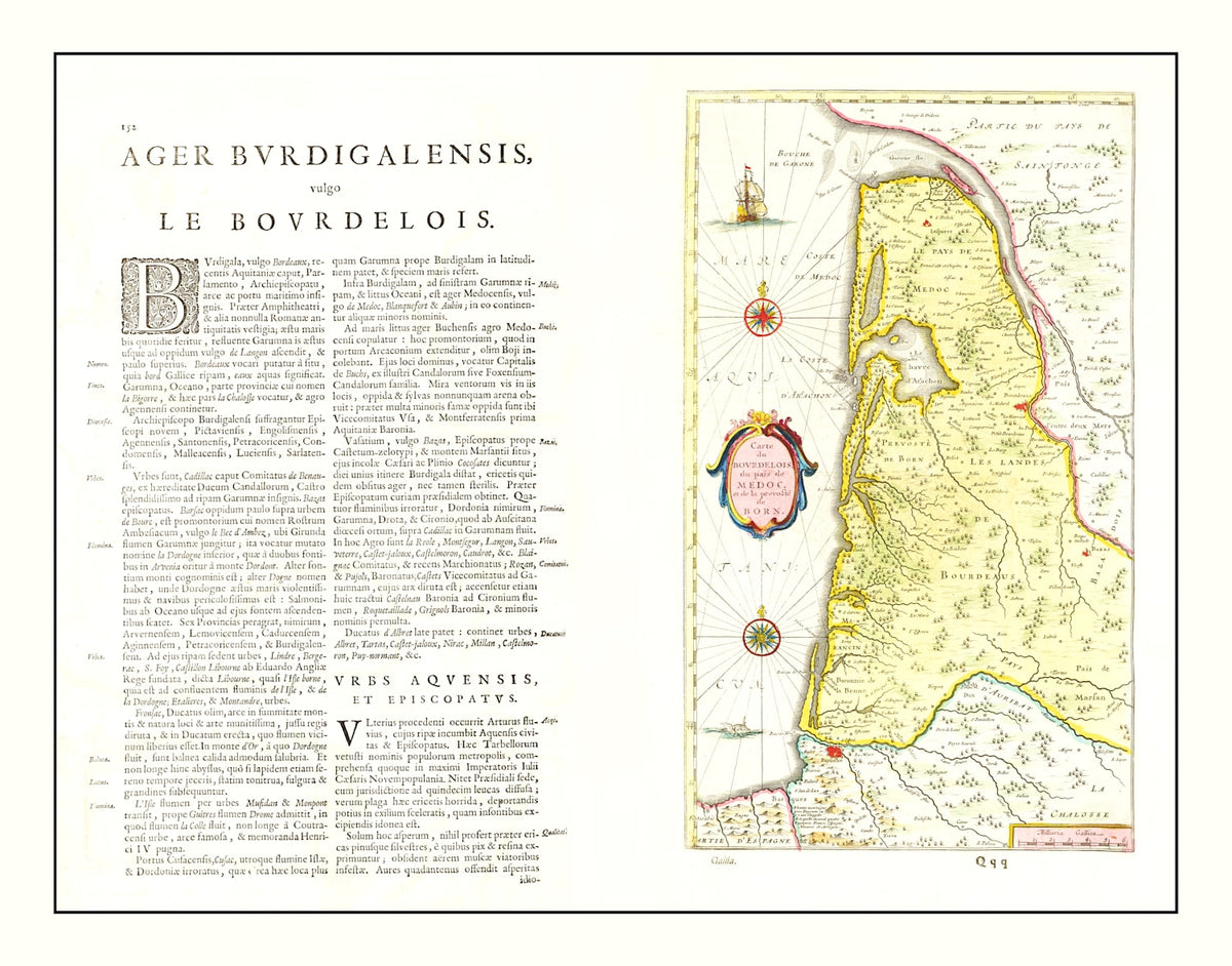 Preview of Vintage Map of Bordeaux, France 1665