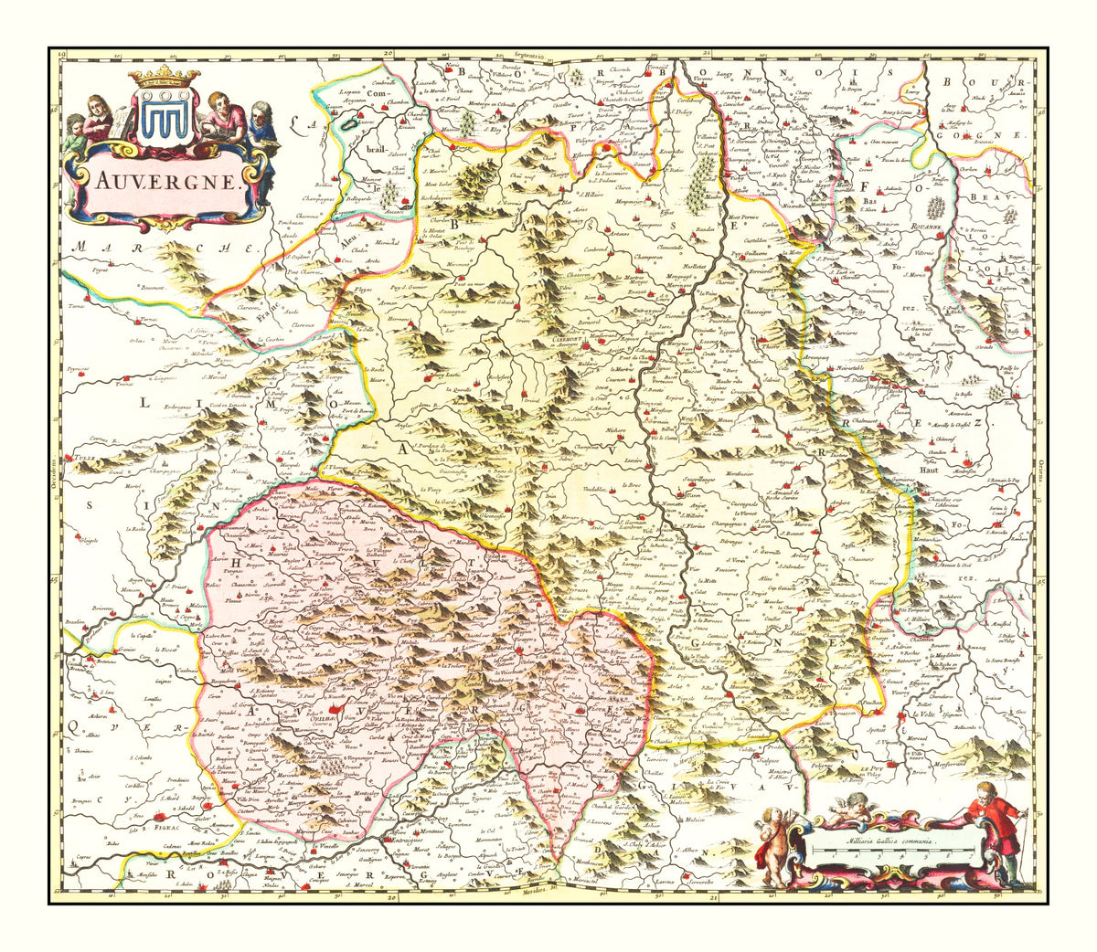 Preview of Vintage Map of Auvergne, France 1665