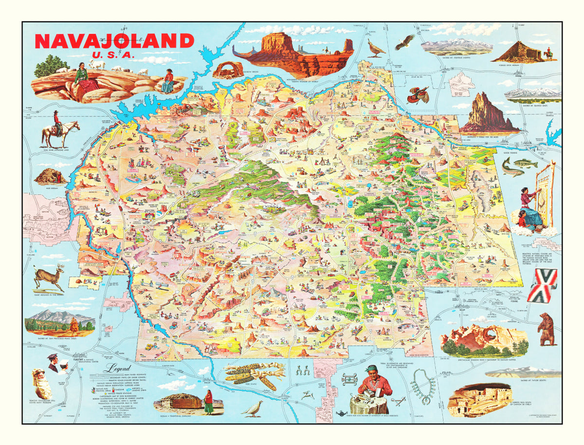Preview of Vintage Map of Navajo Land 1960