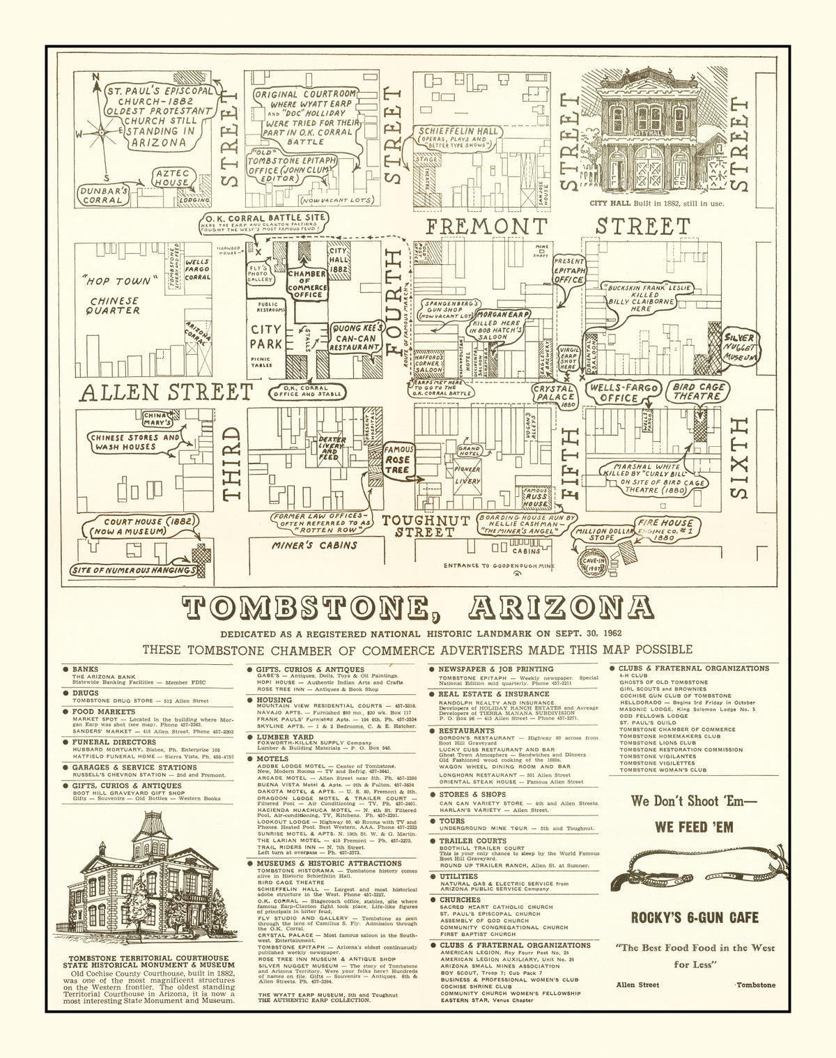 Preview of Vintage Map of Tombstone, Arizona 1962