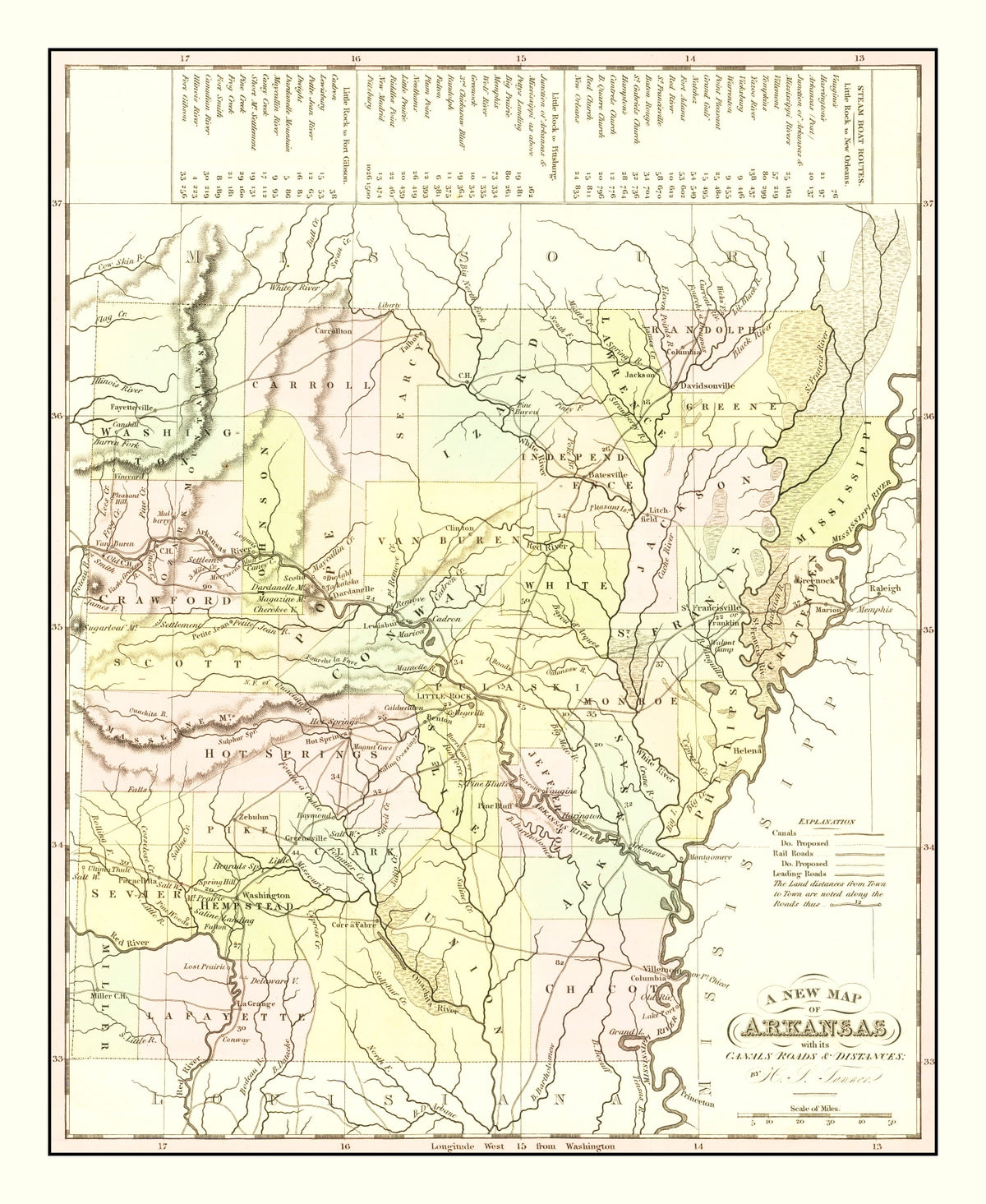 Preview of Vintage Map of Arkansas 1836