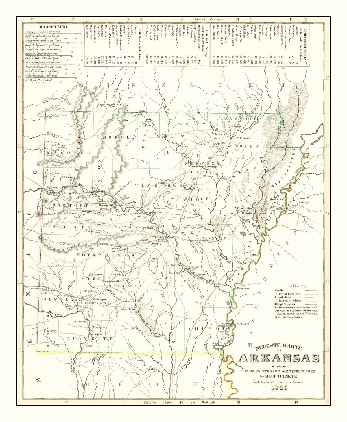 Preview of Vintage Map of Arkansas 1845
