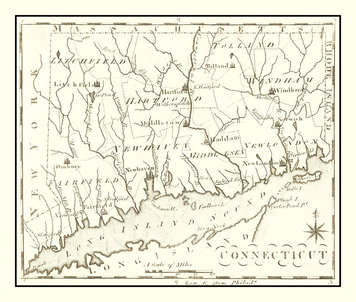 Preview of Vintage Map of Connecticut 1795