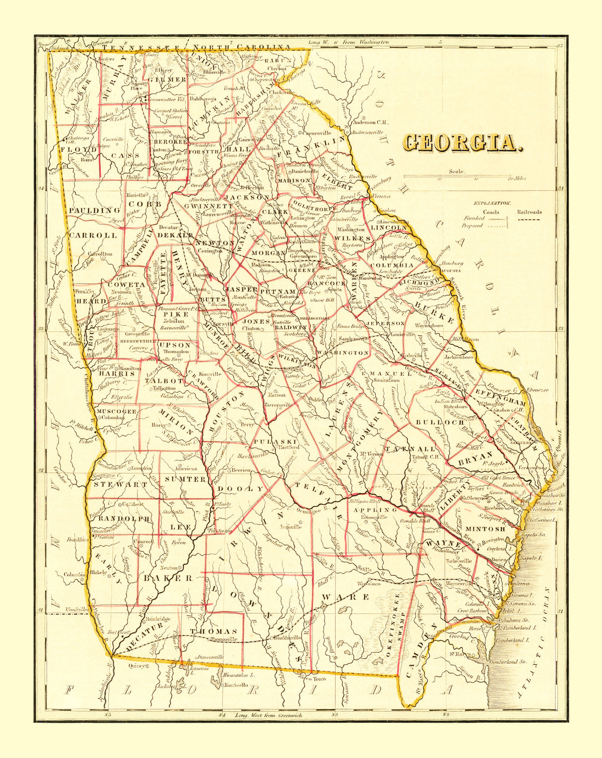 Preview of Vintage Map of Georgia 1835
