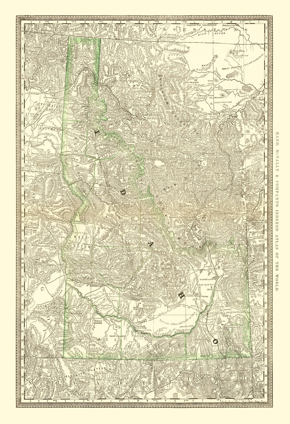 Preview of Vintage Map of Idaho 1884