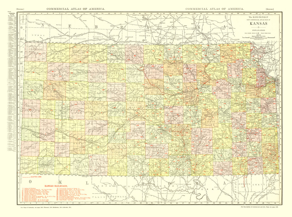 Preview of Vintage Map of Kansas 1917