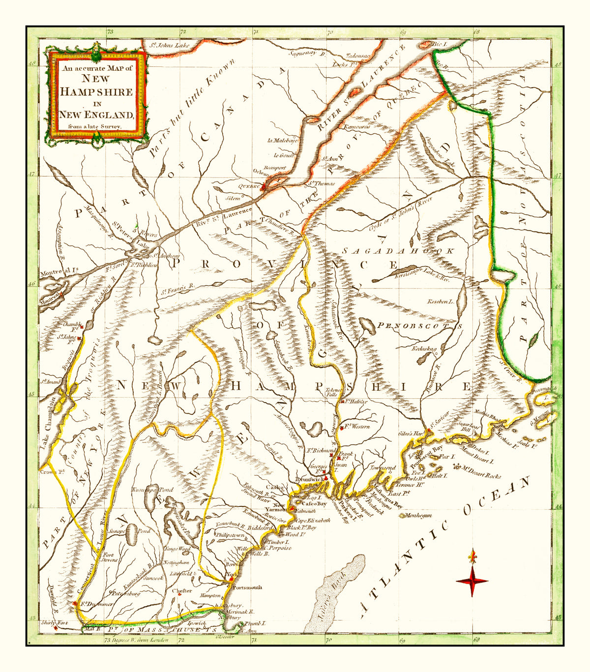 Preview of Vintage Map of New Hampshire 1781