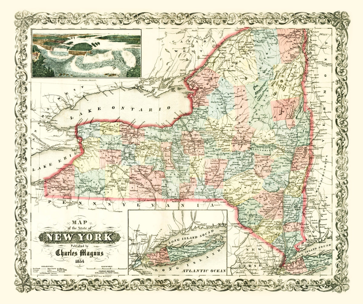 Preview of Vintage Map of New York 1854