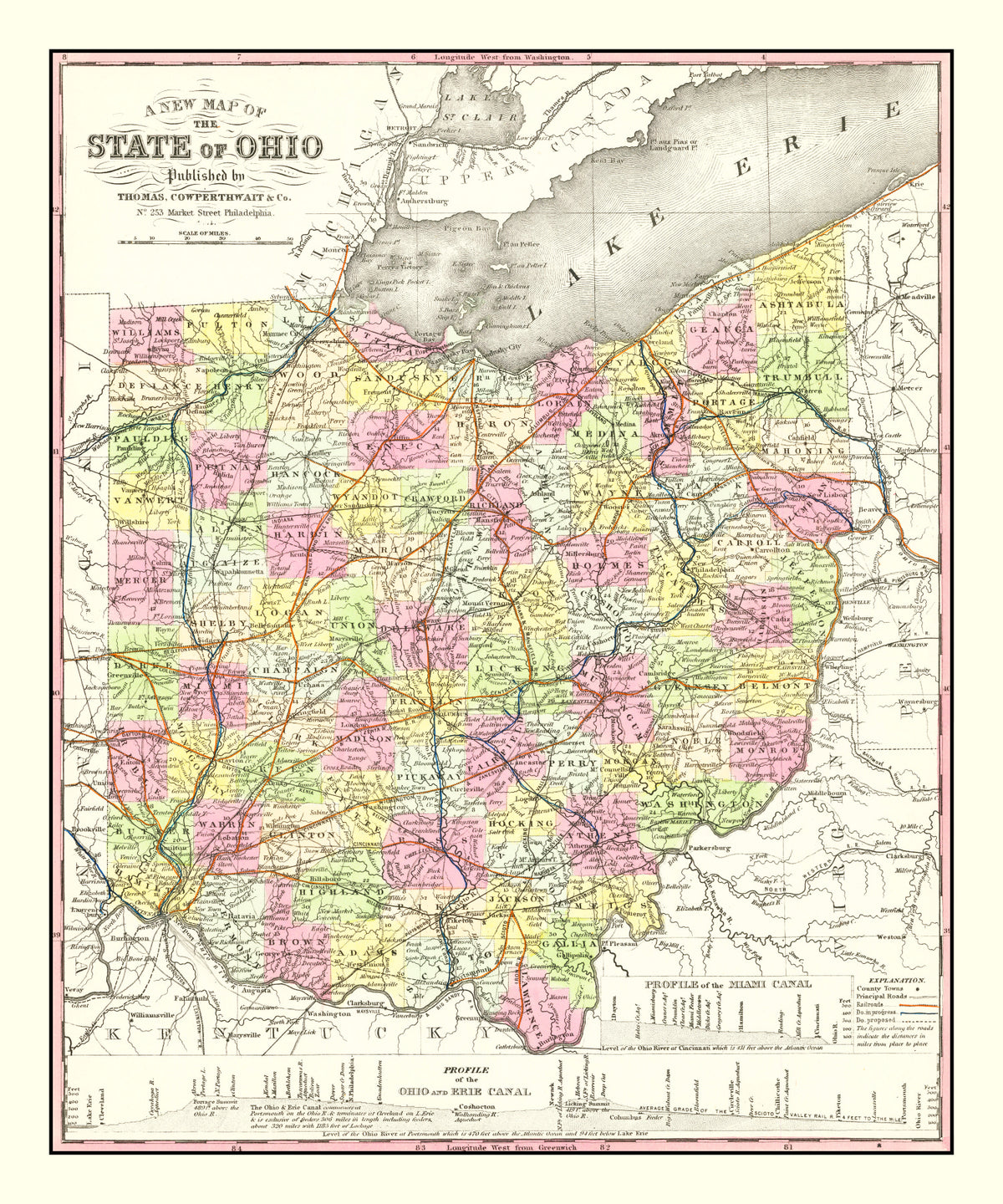 Preview of Vintage Map of Ohio 1854