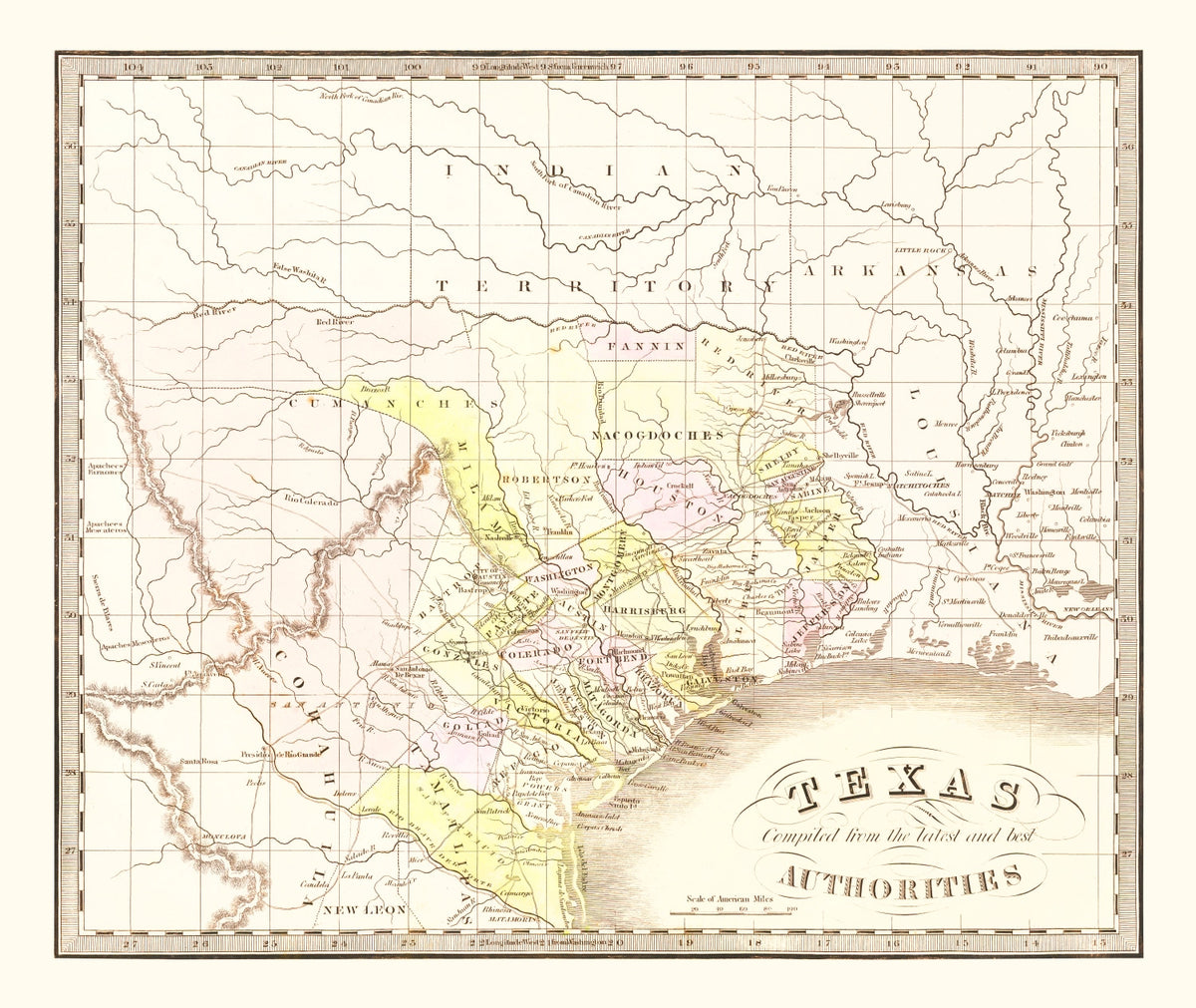 Preview of Vintage Map of Texas 1842