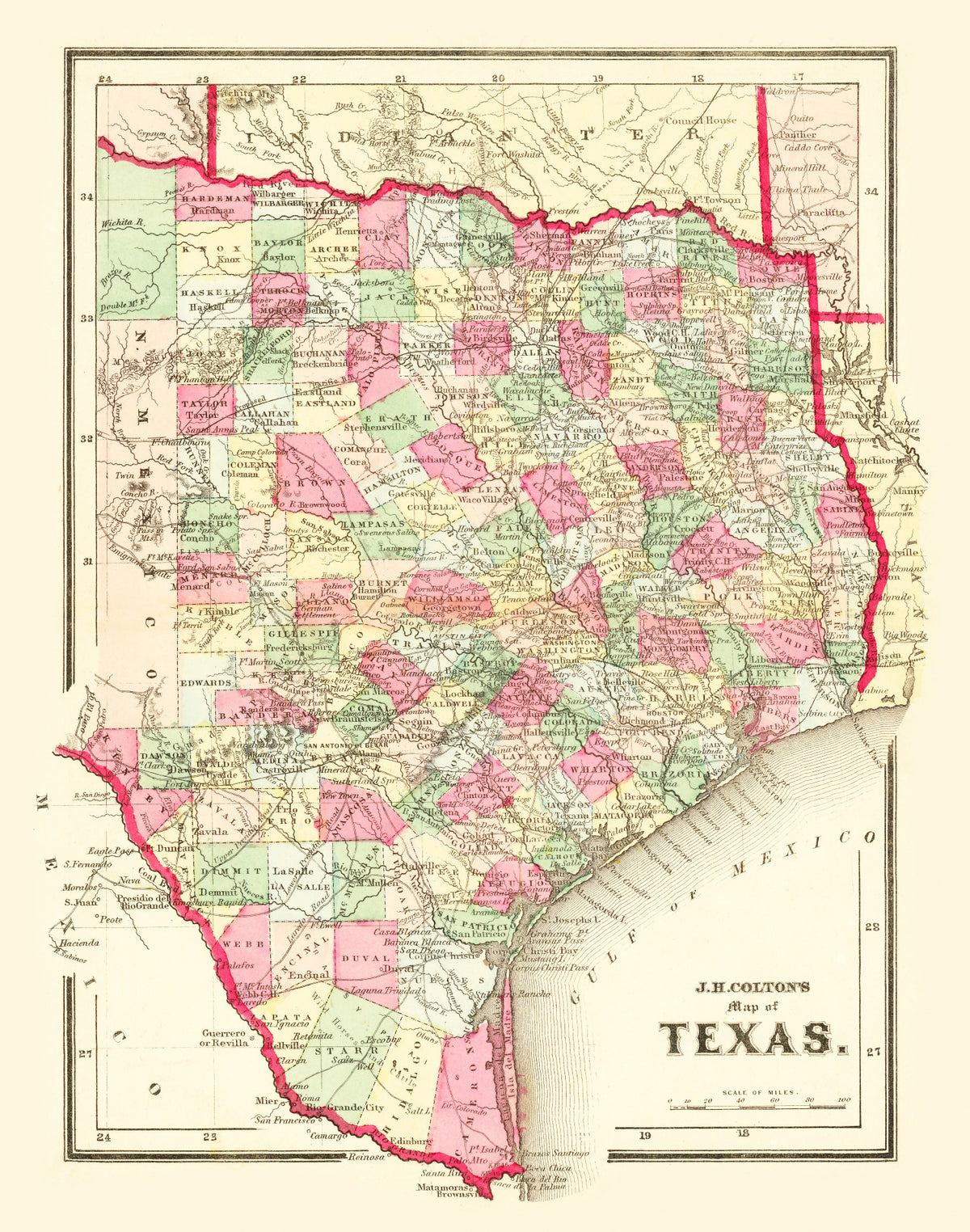 Preview of Vintage Map of Texas 1861