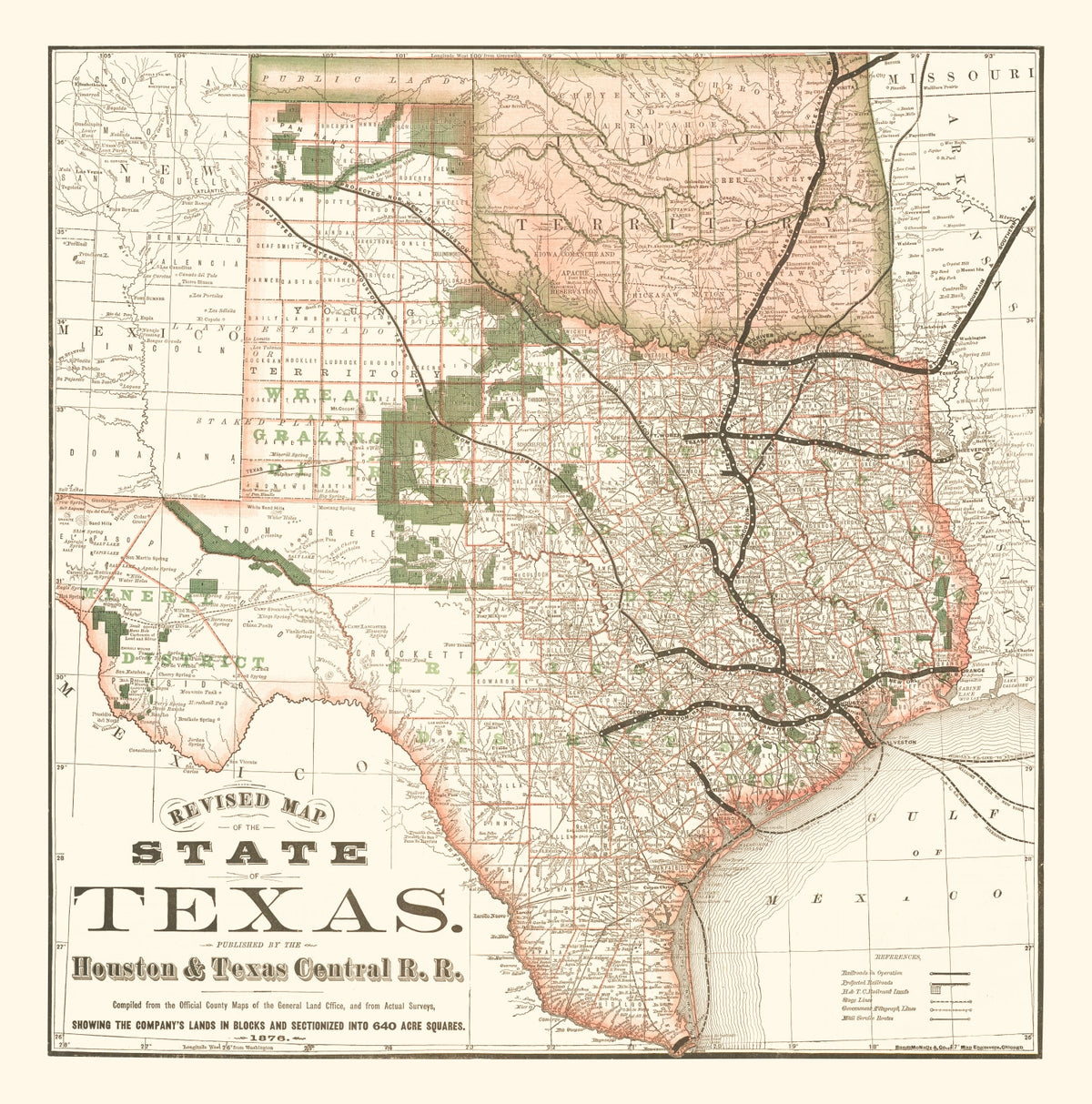 Preview of Vintage Map of Texas 1877