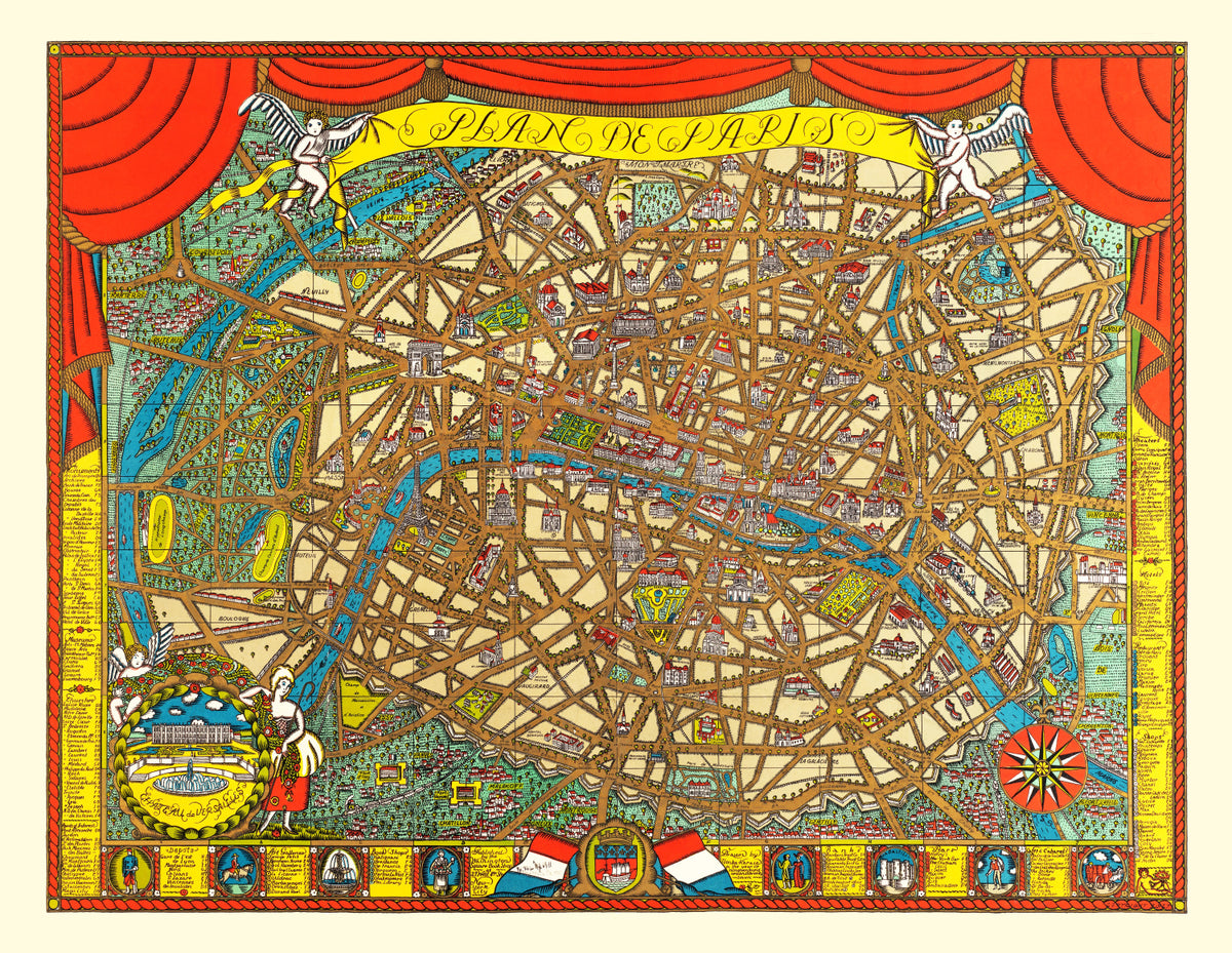 Preview of Vintage Map of Paris, France 1927