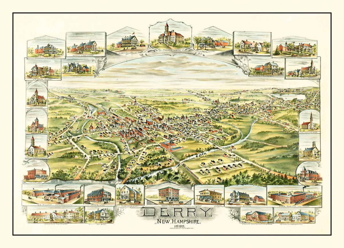 Preview of Vintage Map of Derry, New Hampshire 1898