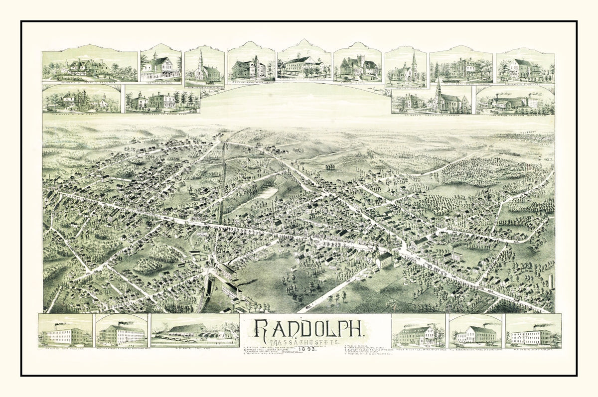 Preview of Vintage Map of Randolph, Massachusetts 1892