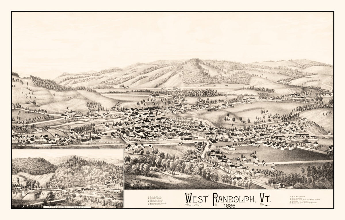 Preview of Vintage Map of West Randolph, Vermont 1886