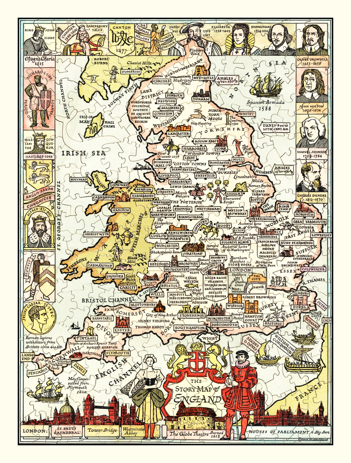 Preview of Vintage Story Map of England, 1936
