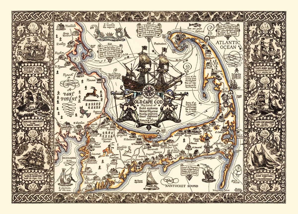 Preview of Vintage Map of Cape Cod, 1930
